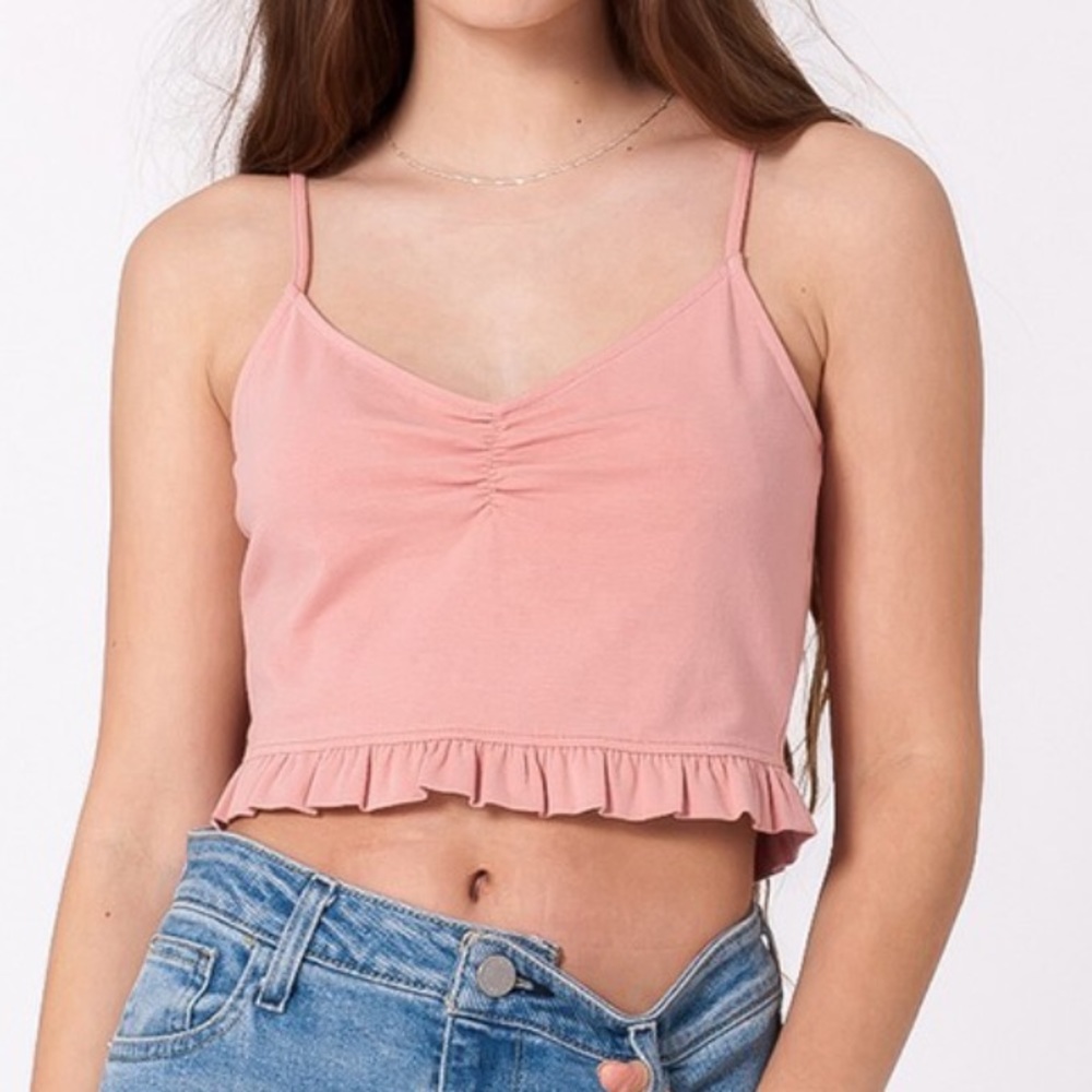 ❗️Three Left❗️NWT Pink Crop Cami Tank